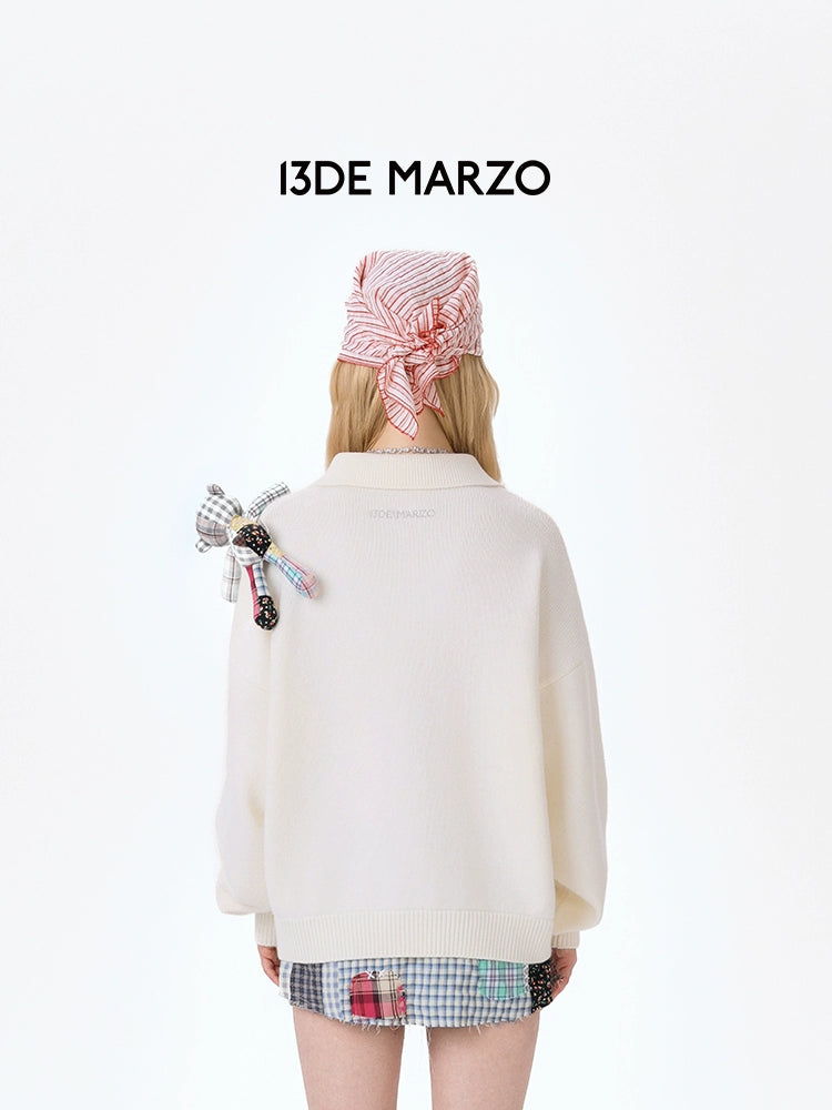 Plaid Bear Polo Sweater