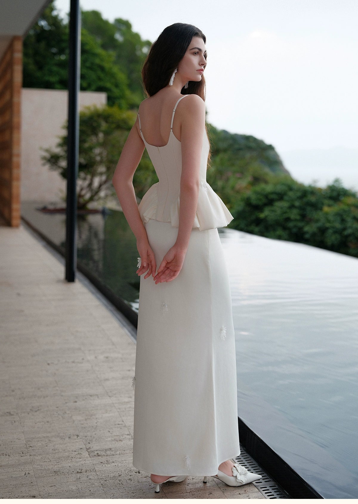 Luxury Handcrafted Beaded Satin Slip Dress