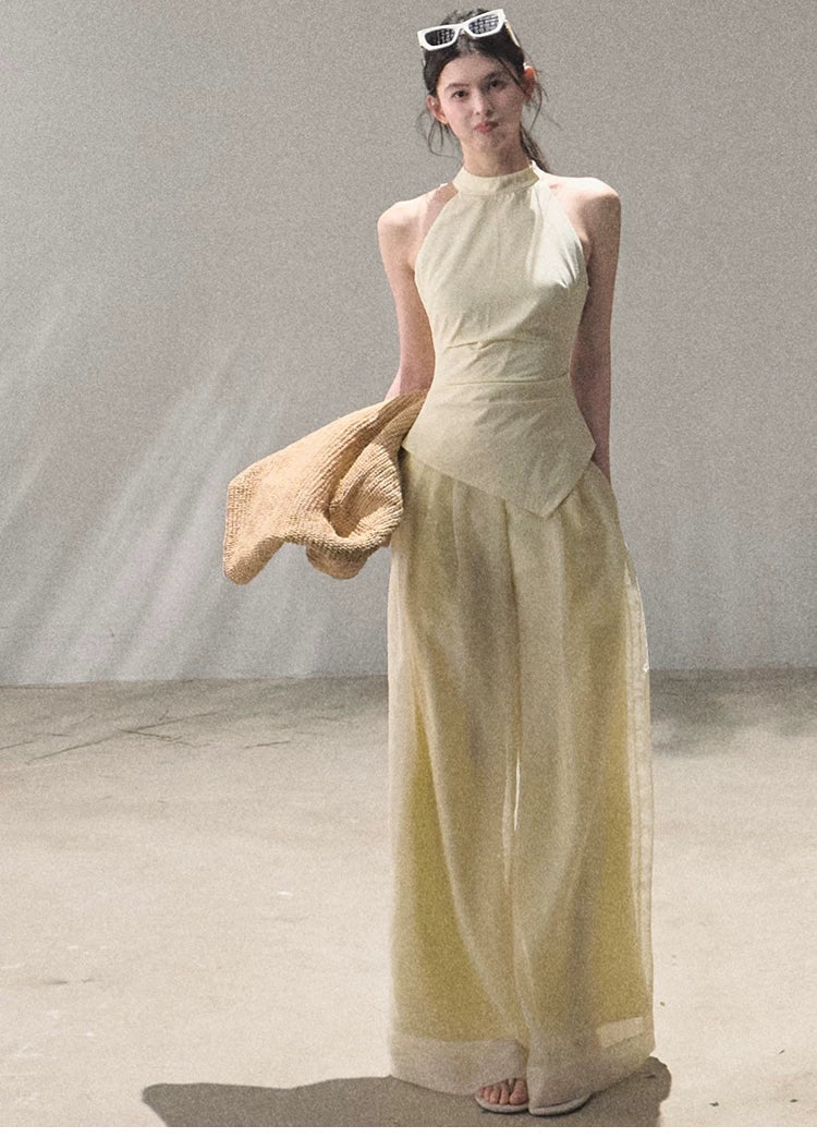 Childhood Tales Mesh Wide-Leg Trousers