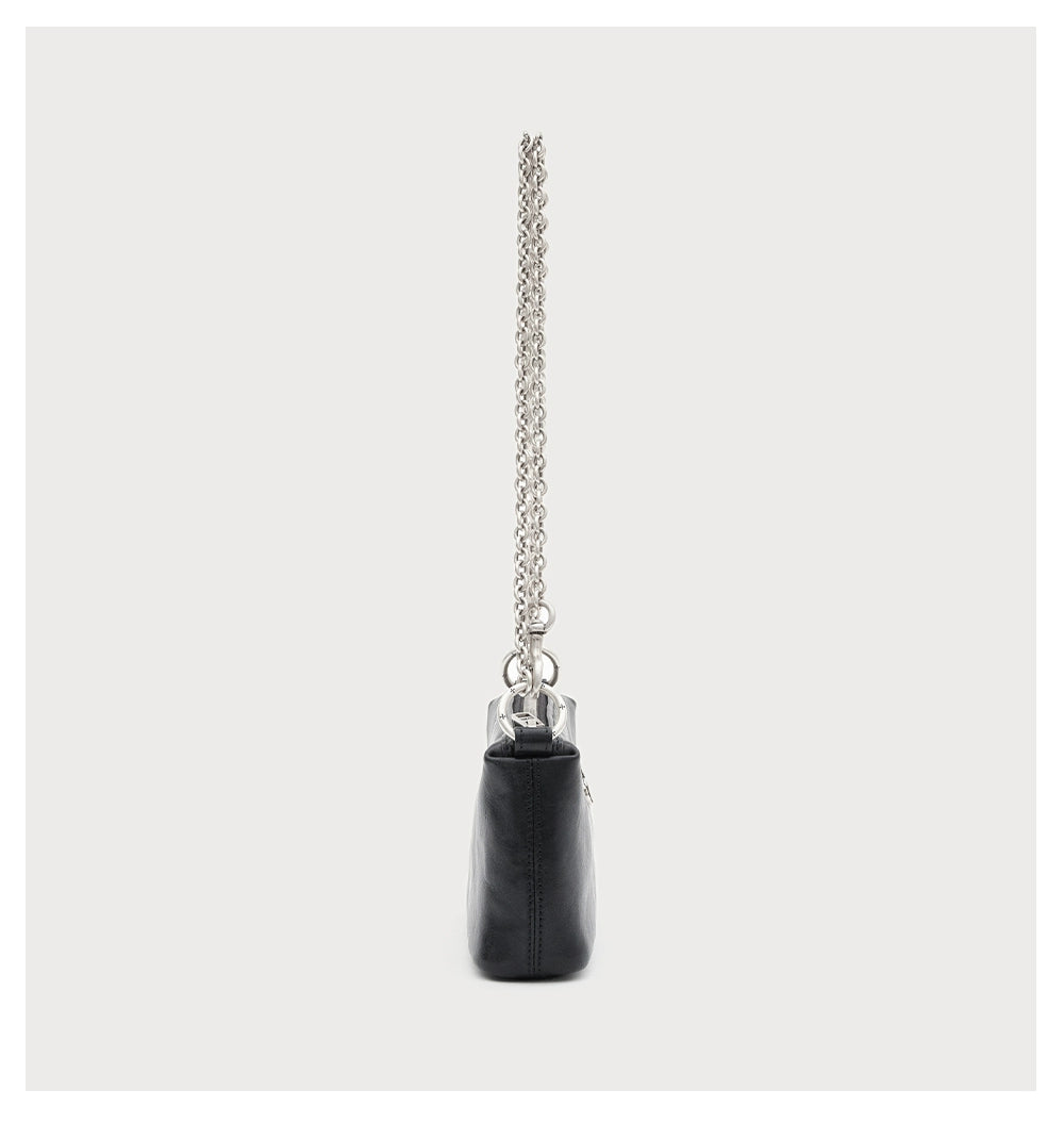 Cross Emblem Leather Chain Bag - Small