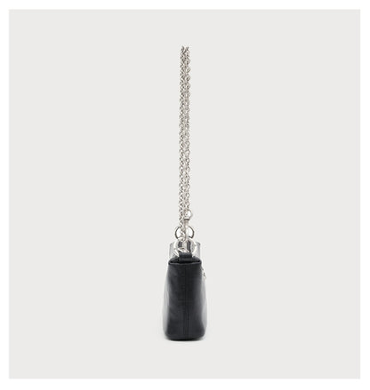 Cross Emblem Leather Chain Bag - Small