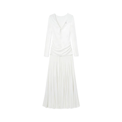 Wisteria Tencel Ribbed V-neck Maxi Dress - CHINASQUAD