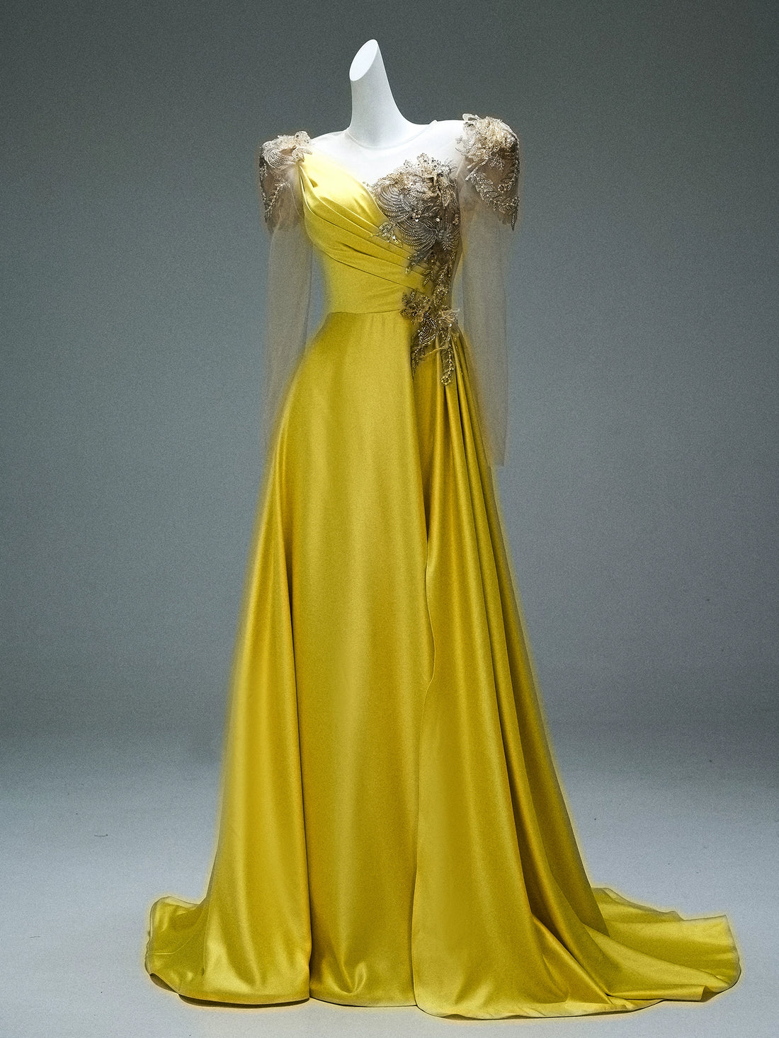Golden Westwing Embroidered Couture Gown