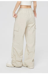 Ruched Wide-Leg Cargo Pants - CHINASQUAD