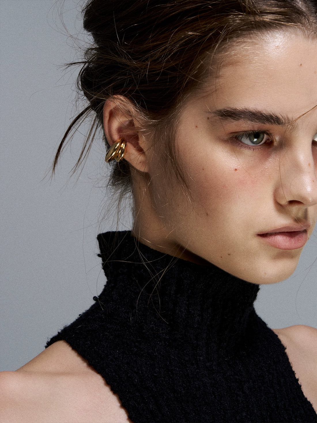 Reshaped Romance Dual-Layer Metal Hoop Earrings