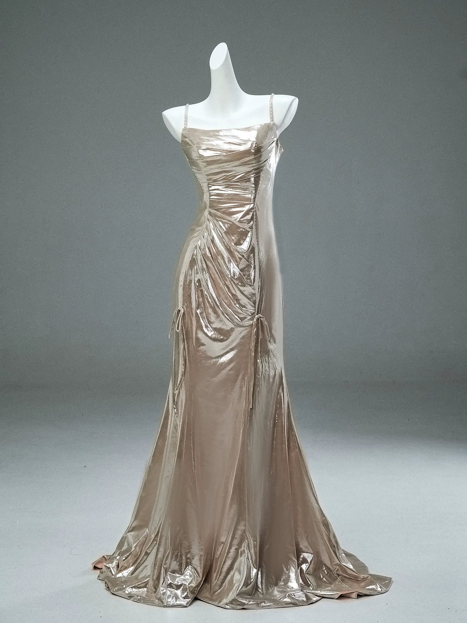 Molten Momo Liquid-Satin Couture Gown