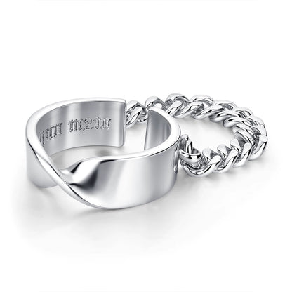 Minimalist Möbius Line Open Ring