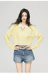 Yellow & Gray 2-in-1 Frayed-edge Sweater - CHINASQUAD