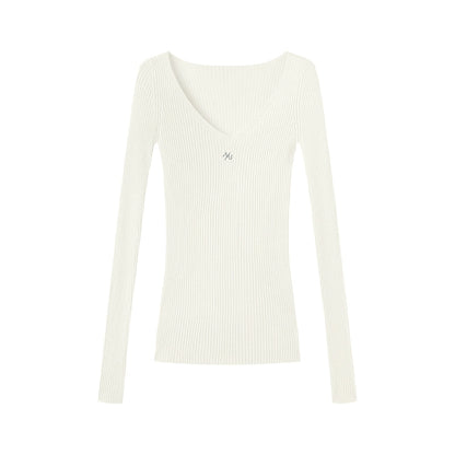 Luna Mercerized Wool V-Neck T-Shirt