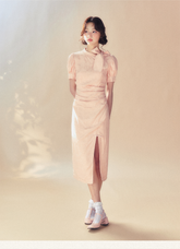 Pink Cheongsam Dress - CHINASQUAD