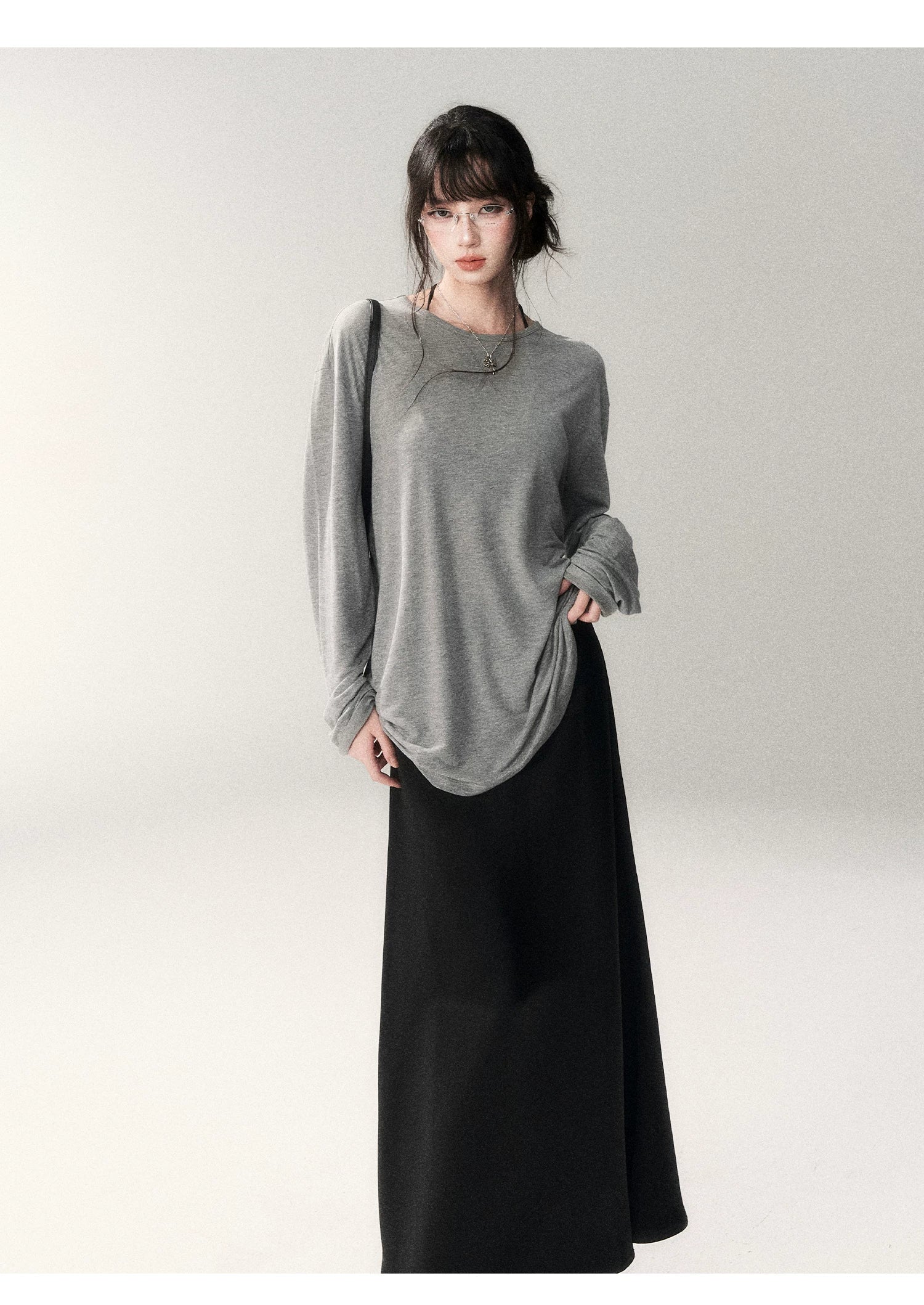Luxe Lyocell Linen Relaxed Long Sleeve Tee