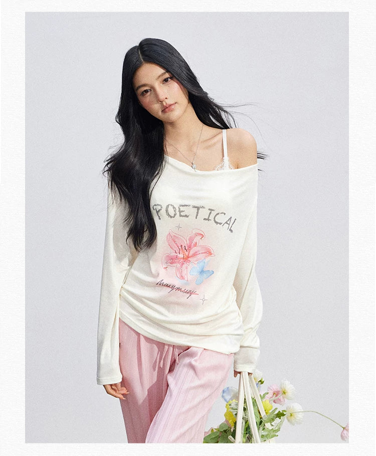 Soft Drape Floral Sun Protection Long Sleeve Top