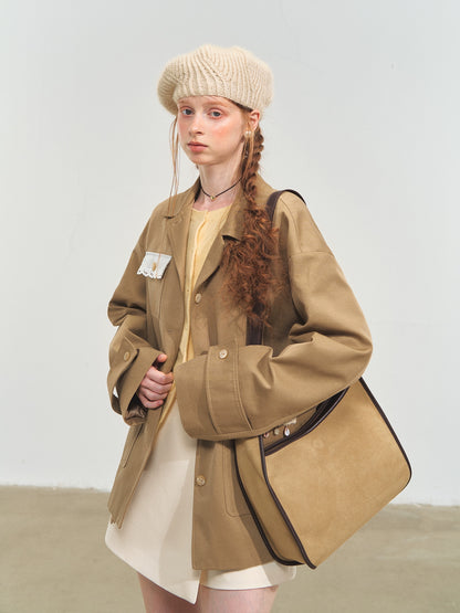 Tassel Drop-Shoulder Oversized Jacket