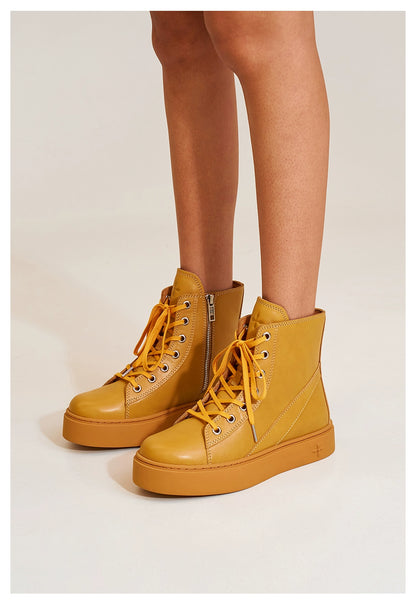 Compass Heritage Retro Leather High-Top Sneakers