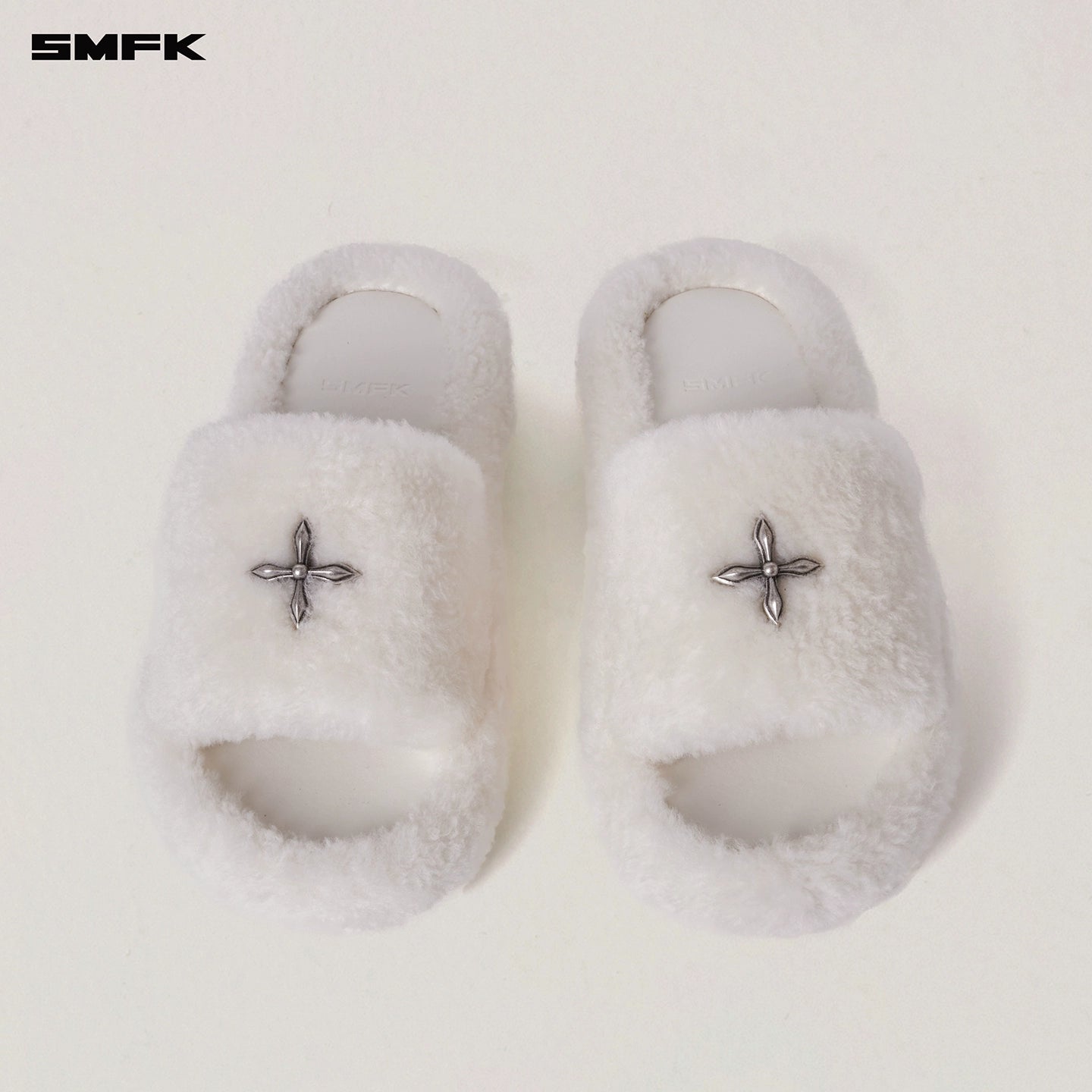 SMFK Fuzzy Platform Black Edition Slide Sandals