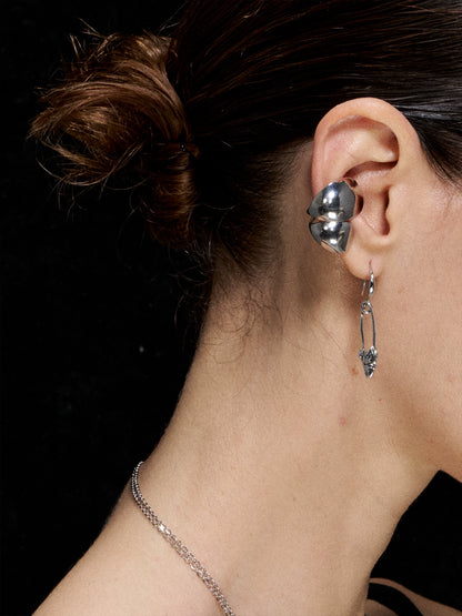 Cracked Heart Ear Cuff