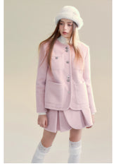 Pink Scarf Jacket & Mini Skirt Set - CHINASQUAD