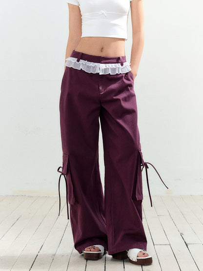 Fake Two Piece Drawstring Big Pocket Utility Pants - CHINASQUAD
