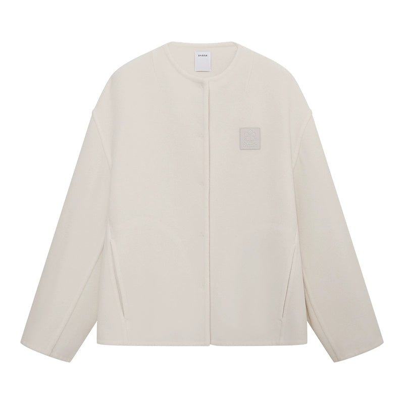 Wool-Blend Cropped Coat