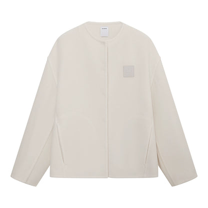 Wool-Blend Cropped Coat