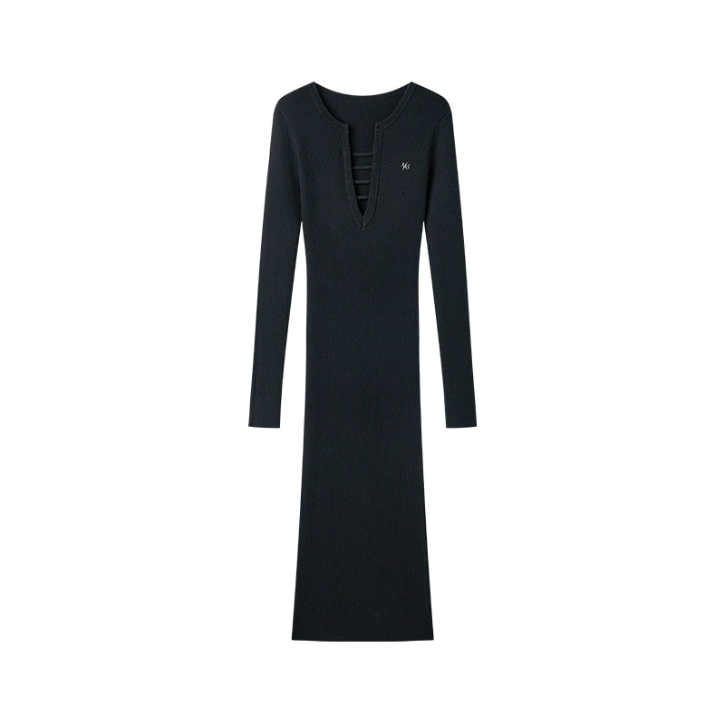 Trace Wool Blend Bodycon Dress