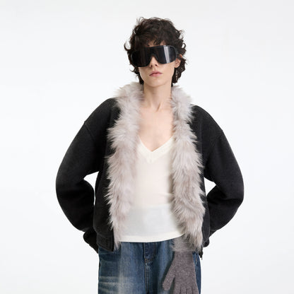 Wool-Blend Quilted Plush Jacket