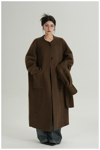 Oversized Double-Faced Wool Long Coat