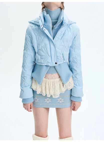 Quilted Embossed Short Down Jacket