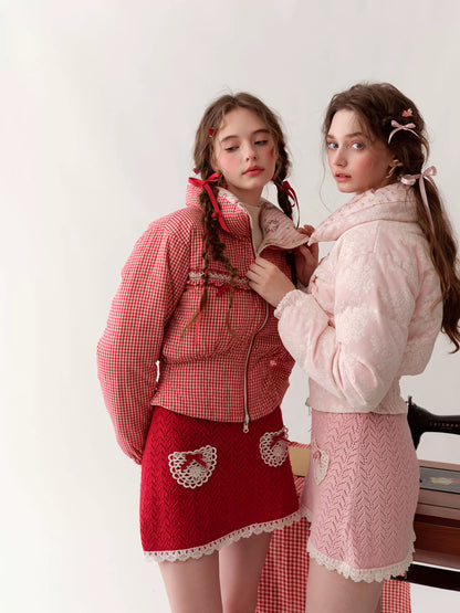 Berry Donut Reversible Cropped Down Jacket