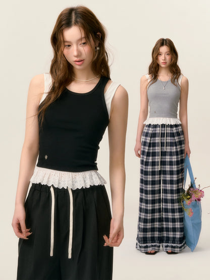 Petal Lace Strapped Tank Top