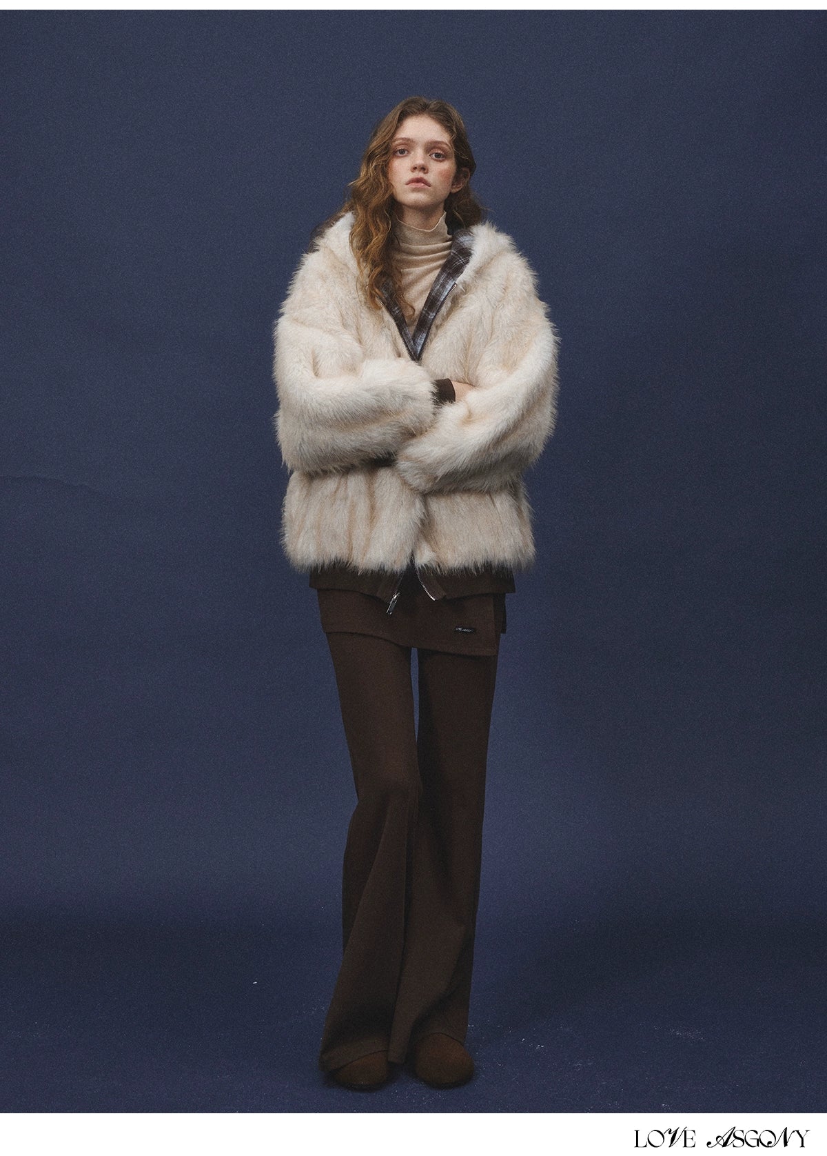 Asgony Asymmetric Layered Flare Knit Pants