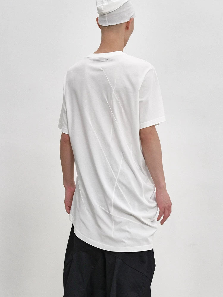 Asymmetric Panel Oversized Cotton T-Shirt