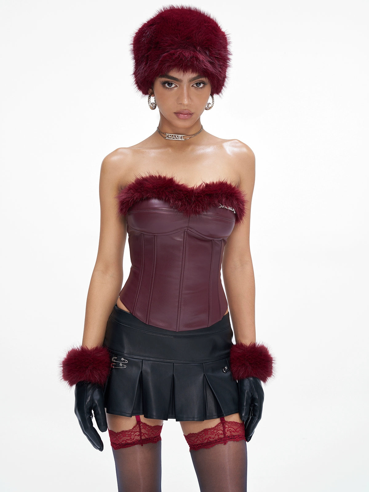 Angora-Touch Faux Fur Flat Cap