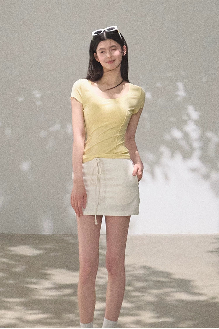 Radiant Muse Lyocell U-Neck Slim-Fit T-Shirt
