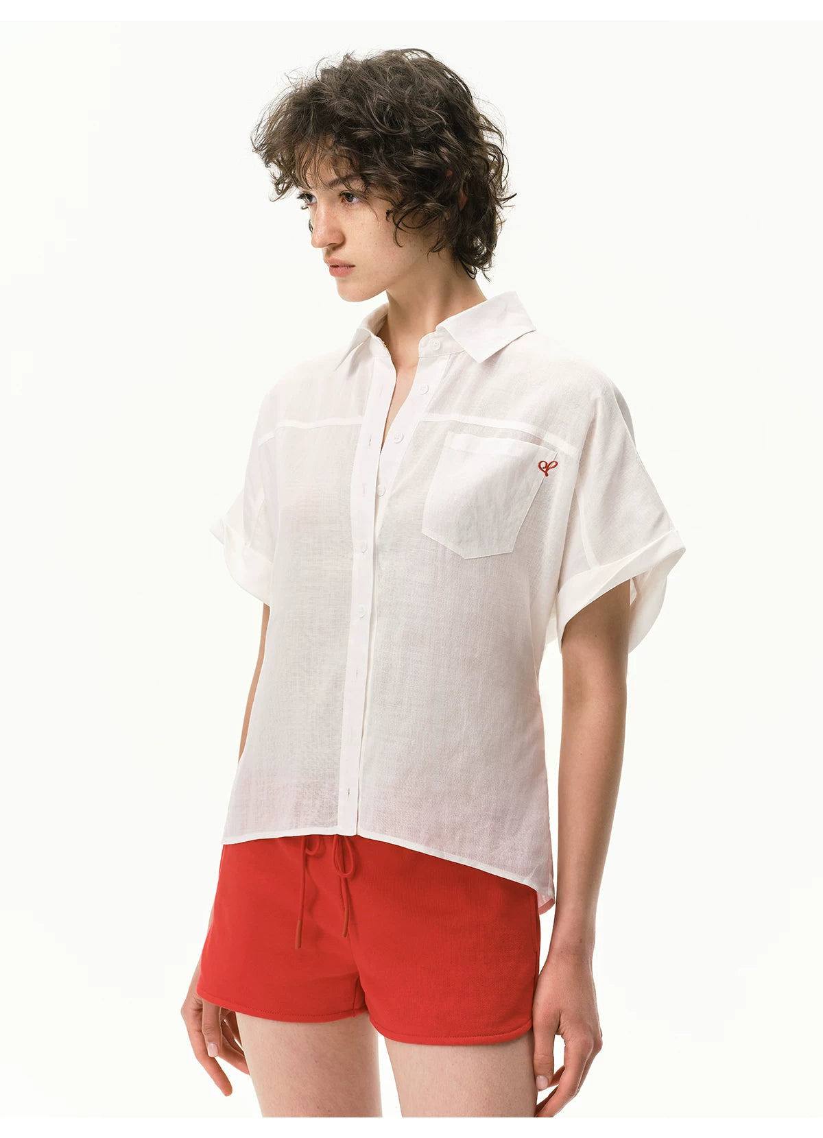 Lyocell Relaxed Batwing Sleeve Shirt