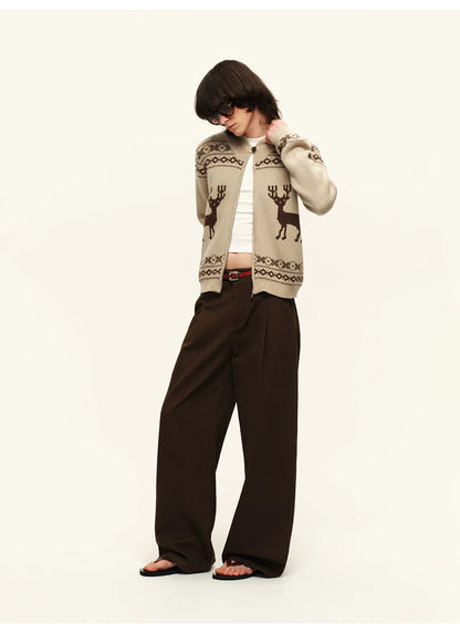 Vintage Fair Isle Wool Knit Cardigan