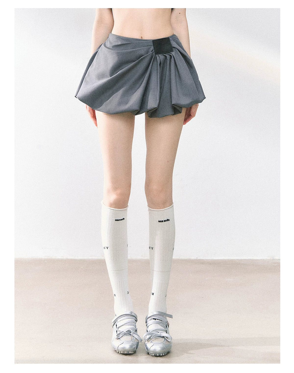 American-Style High-Waist Bubble Mini Skirt