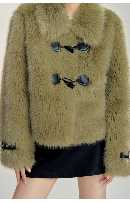 Vintage Faux Fur Toggle Coat