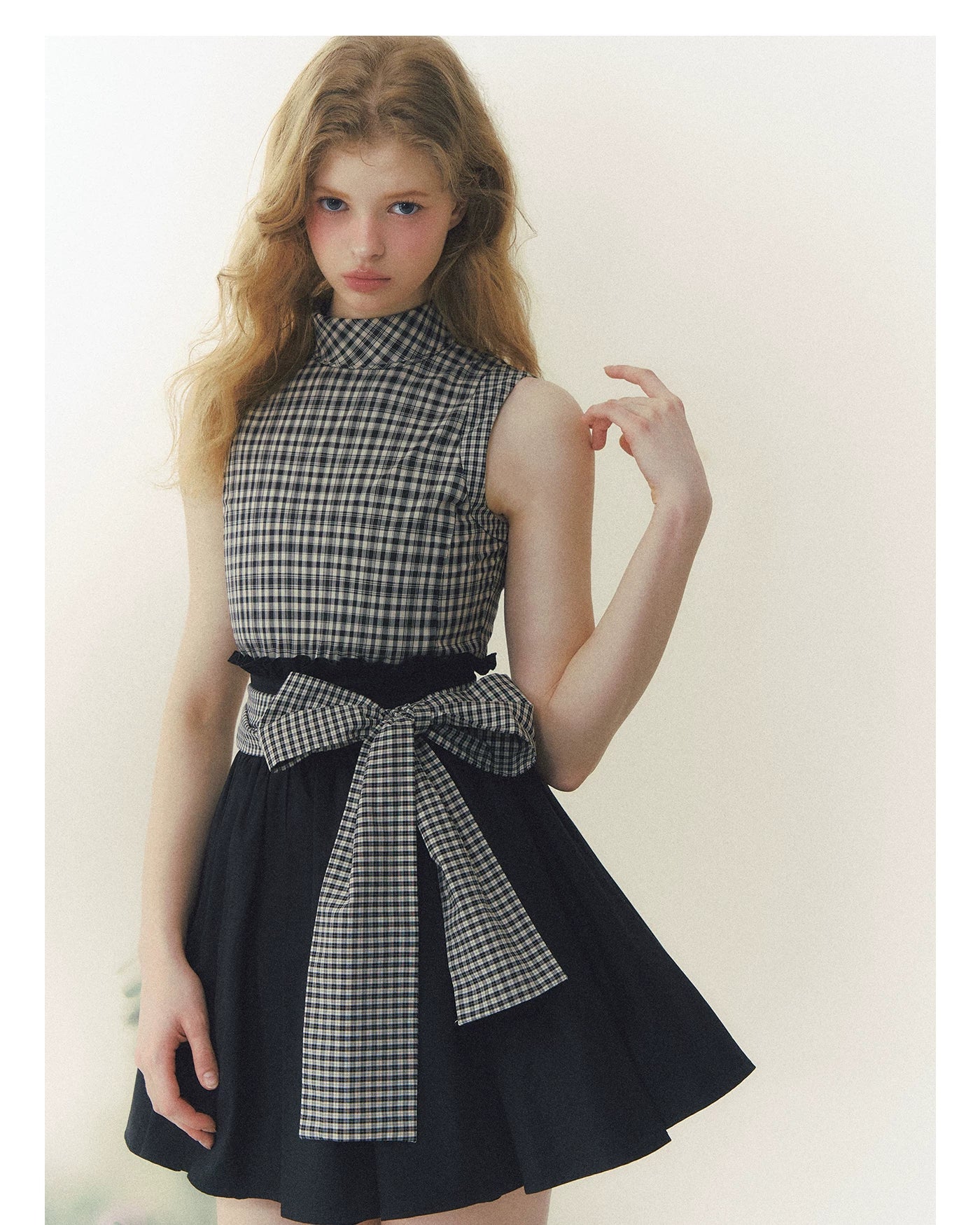 Princess Diary Checkered Puff Dress