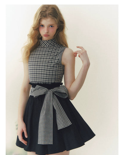Princess Diary Checkered Puff Dress