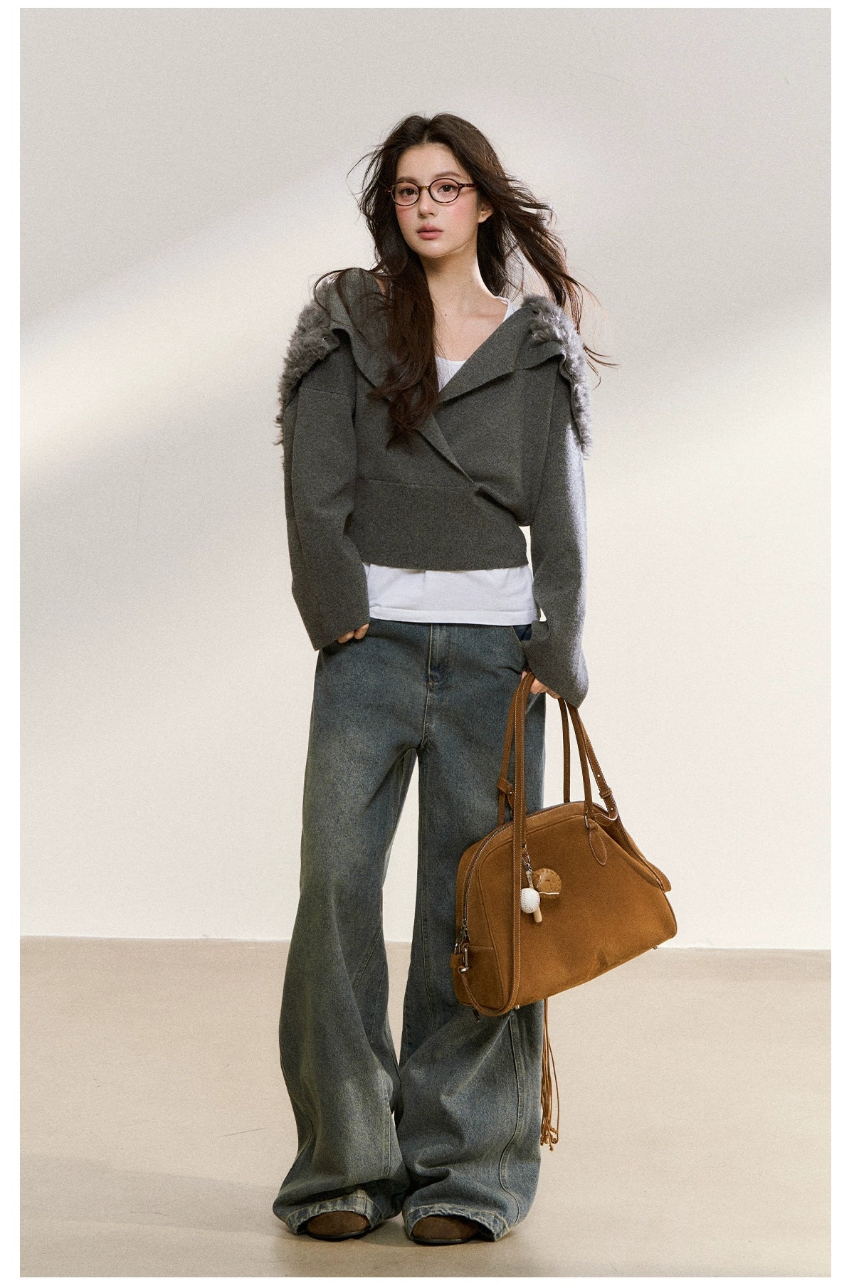 Washed Loose Straight-Leg Jeans