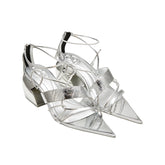 Pointed-Toe Cross Strap Heels - CHINASQUAD