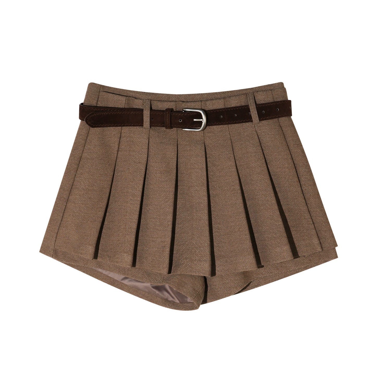 Mohair Blend Pleated Mini Skirt