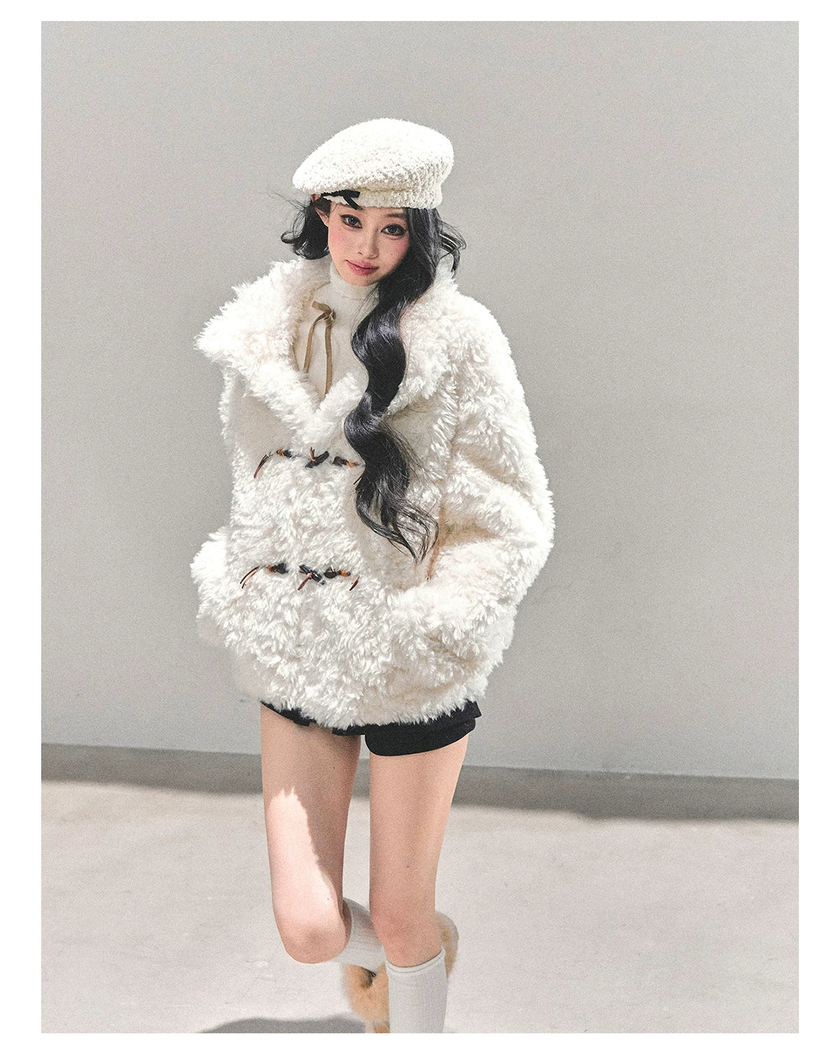 Soft Snow Shearling Fur-Trimmed Jacket