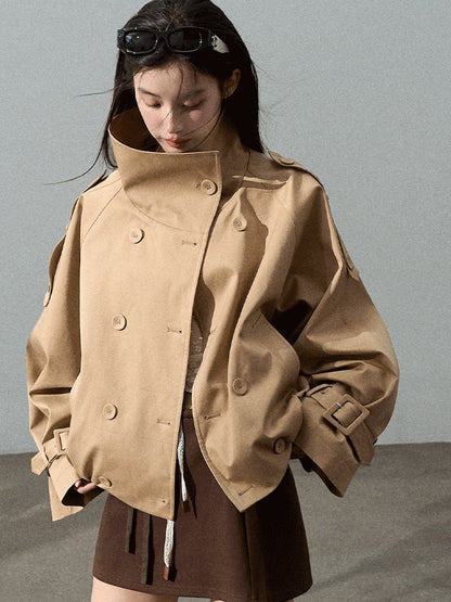 Lyocell Cotton Cropped Trench | Final Sale