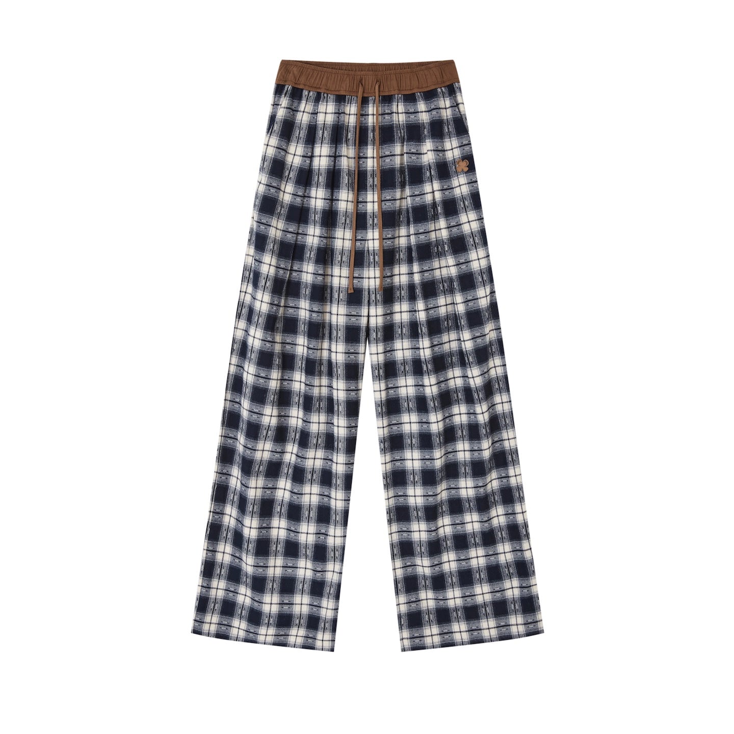 Lazy Plaid Wide-Leg Casual Pants - CHINASQUAD