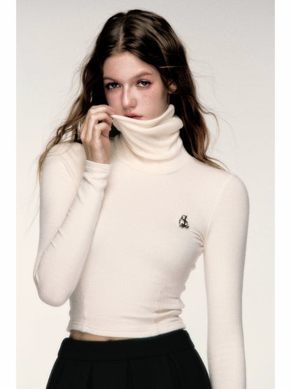 High-Neck Stretch Knit Base Layer