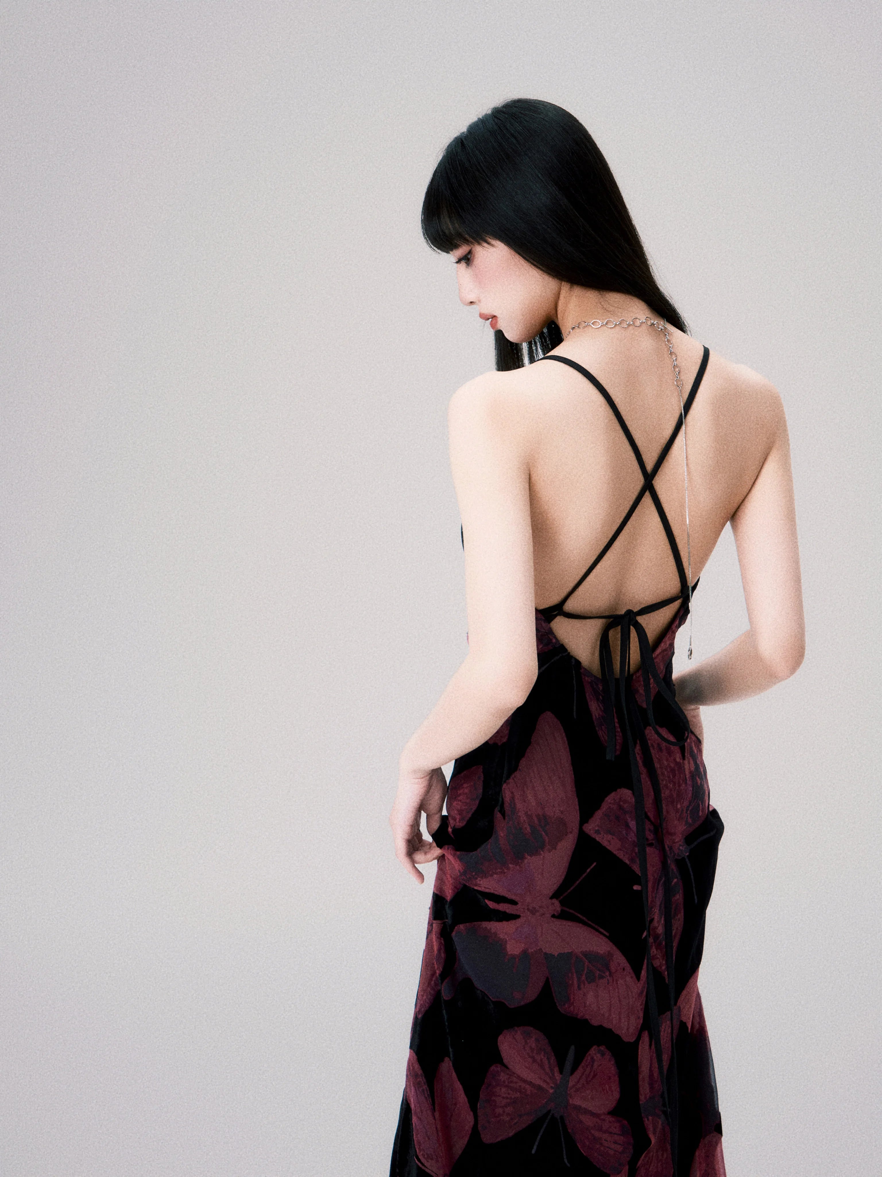 Backless New Chinese Slip Maxi Dress