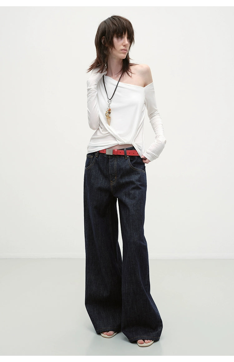 Chugangxi Draped One-Shoulder T-shirt