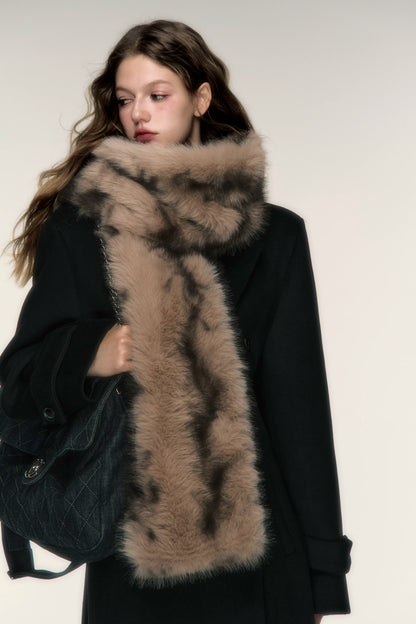 Vintage Cozy Faux Fur Winter Scarf